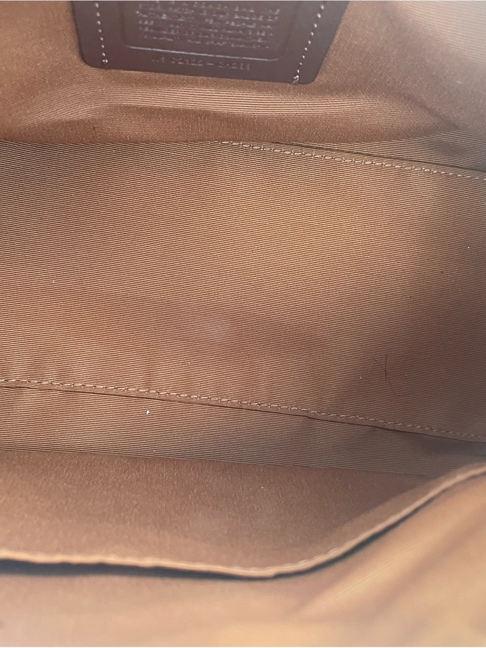 COACH Medium Tan and Cream Pebbled Leather Rowen with Detachable Strap - Picture 9 of 10